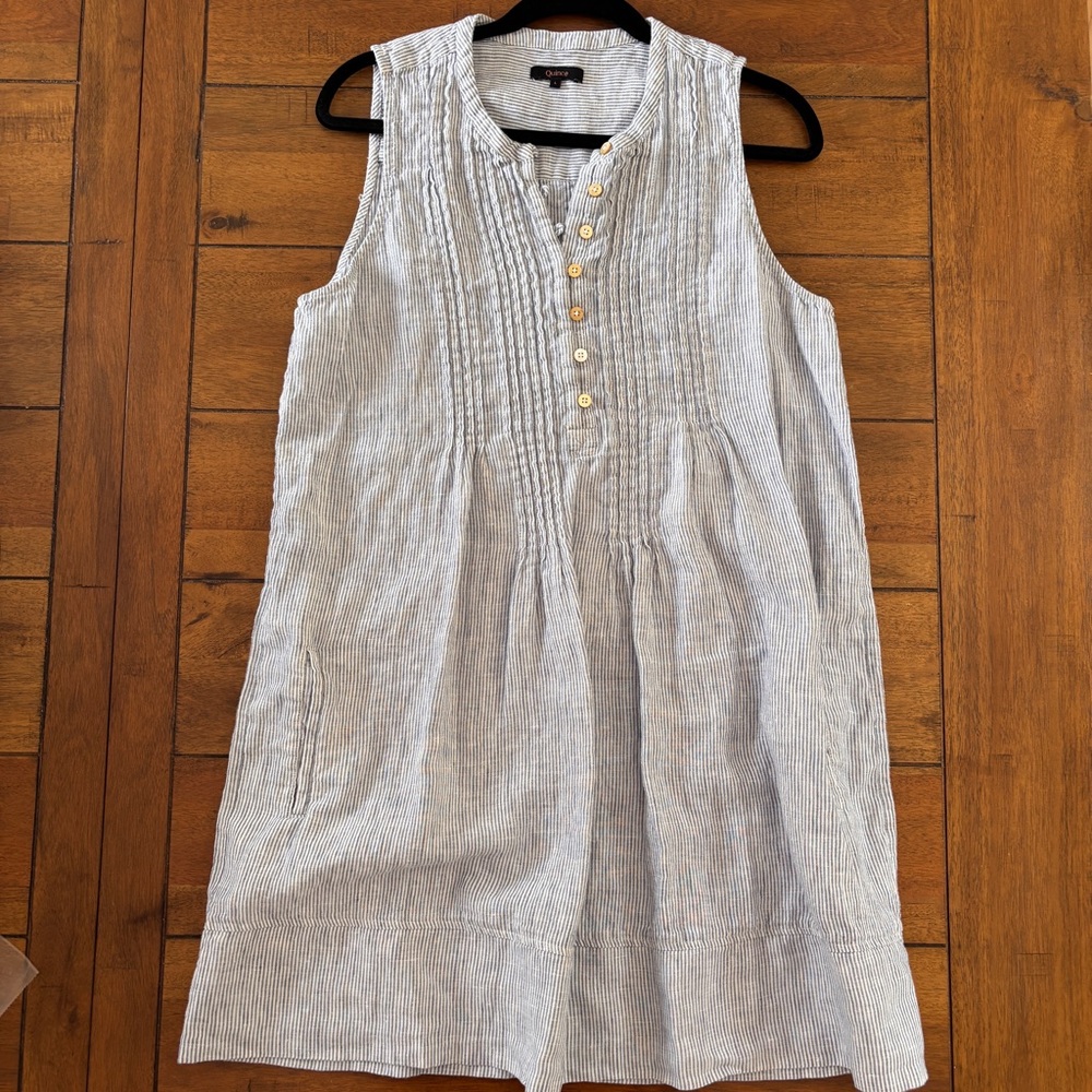 Quince European Linen Sleeveless Swing Dress